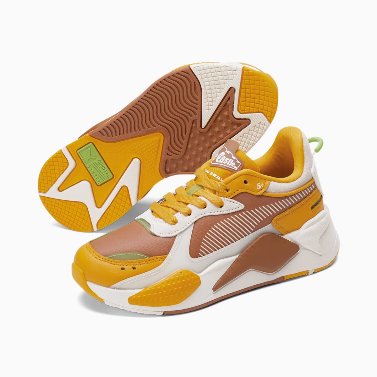 Chlapecké Boty Puma PUMA x WHITE CASTLE RS-X JR Oranžové Kytičkované | PU8947-G32