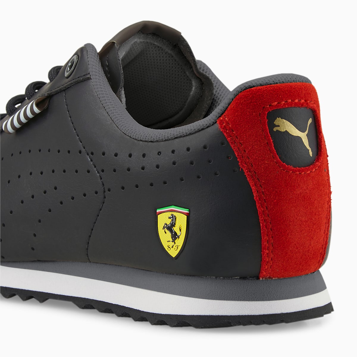 Chlapecké Moto Boty Puma Scuderia Ferrari Roma Via Perf JR Černé | PU1602-A08