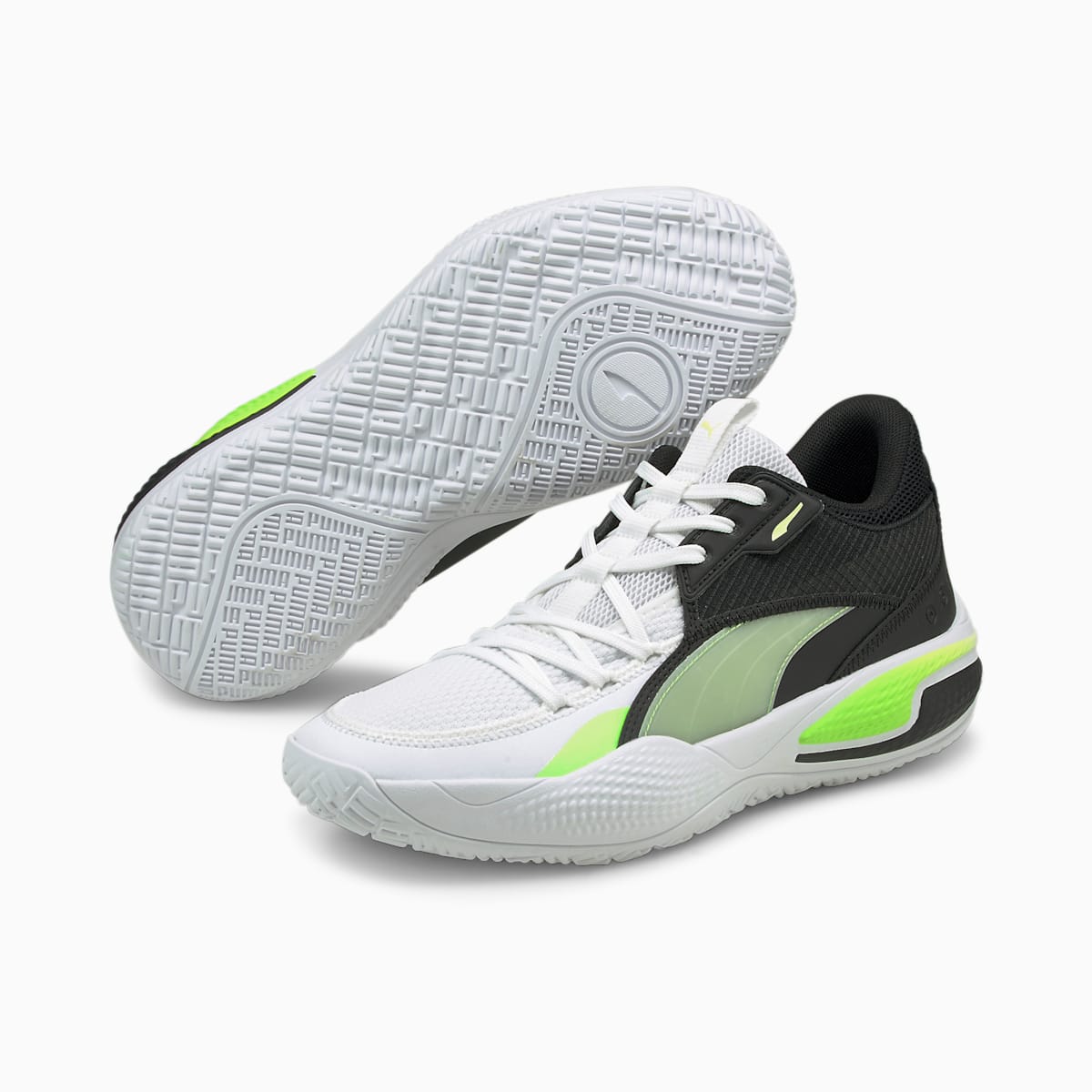 Dámské Basketbalové Boty Puma Court Rider I Bílé/Zelene | PU6372-X46