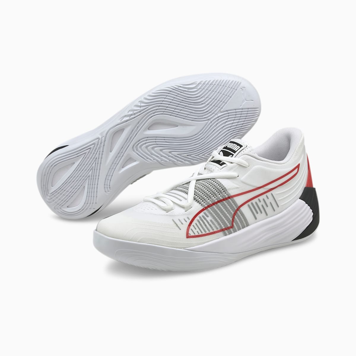 Dámské Basketbalové Boty Puma Fusion Nitro Bílé/Červené | PU7264-J32