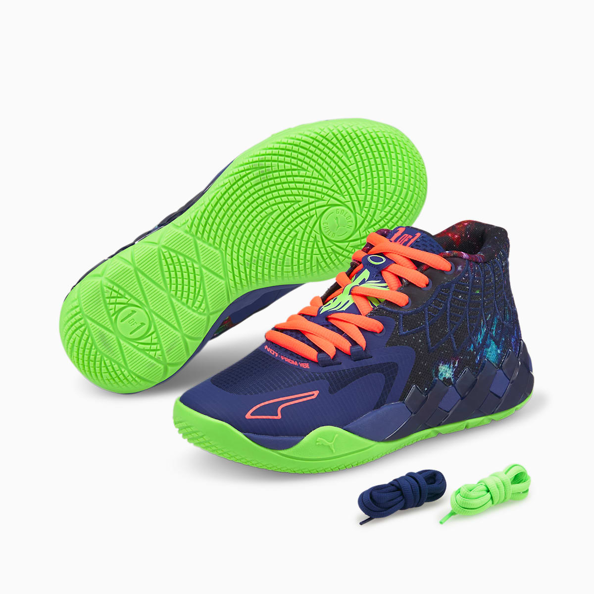 Dámské Basketbalové Boty Puma MB.01 Galaxy Blankyt/Zelene | PU7695-N13