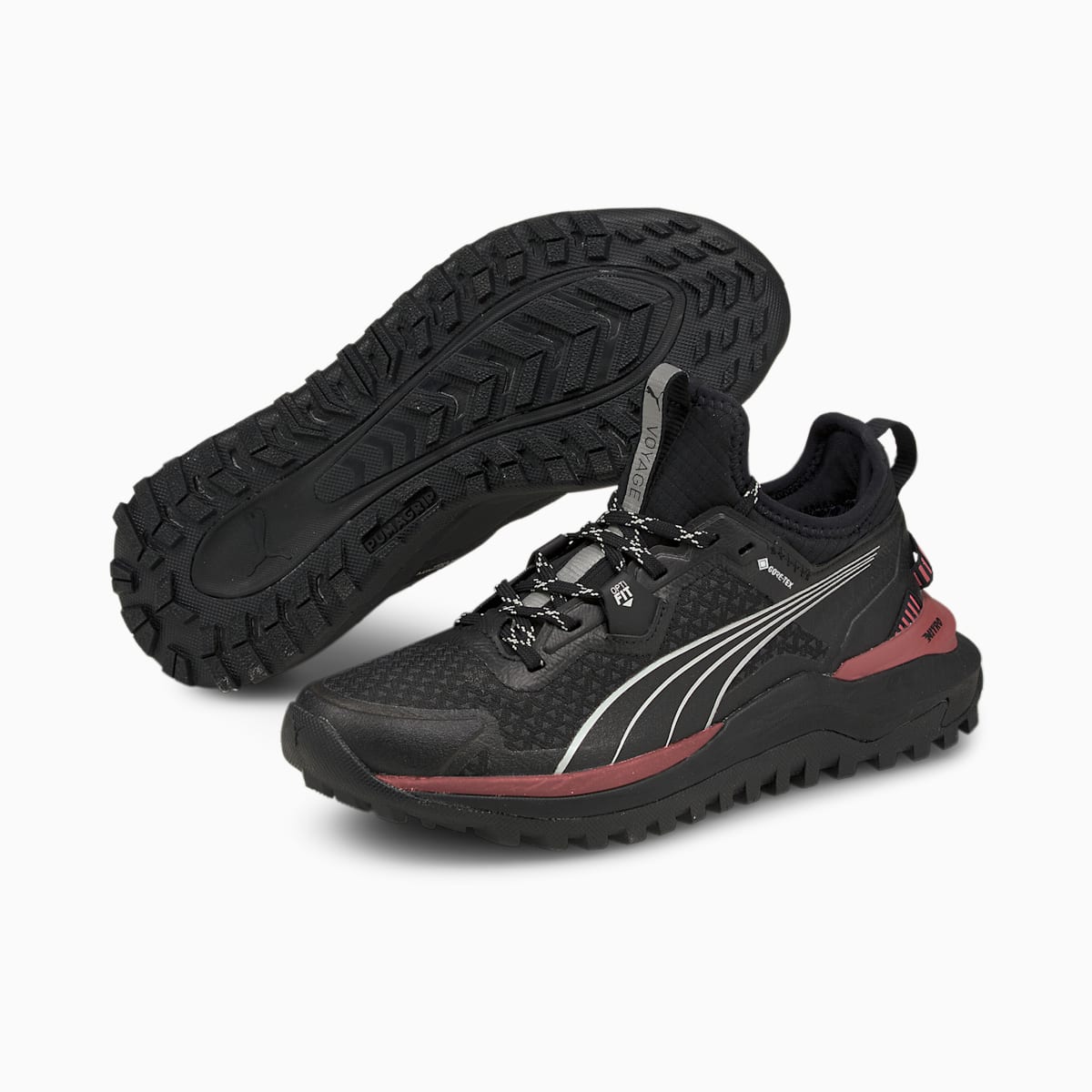 Dámské Běžecké Boty Puma Voyage Nitro Gore-Tex Černé/Metal Stříbrné | PU2057-F73