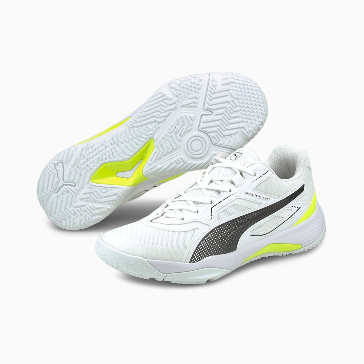 Dámské Házenkářské Boty Puma Solarstrike Indoor Bílé/Černé/Žluté | PU0546-K43