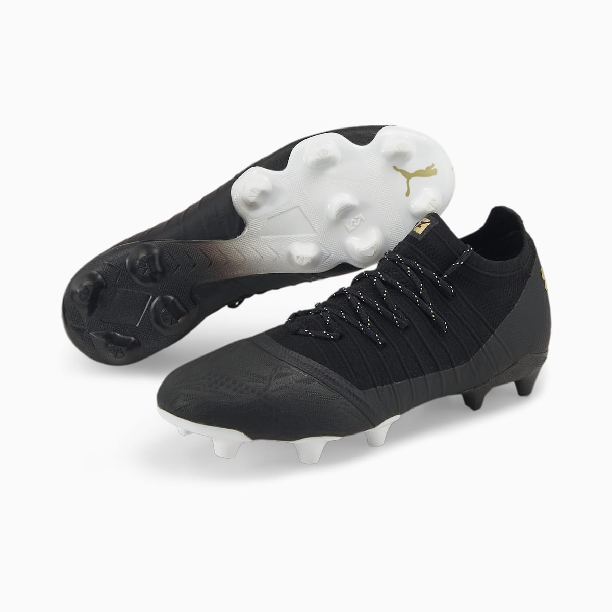 Dámské Kopačky Puma FUTURE 1.3 Lazertouch FG/AG Černé/Metal Zlaté/Bílé | PU5378-X48