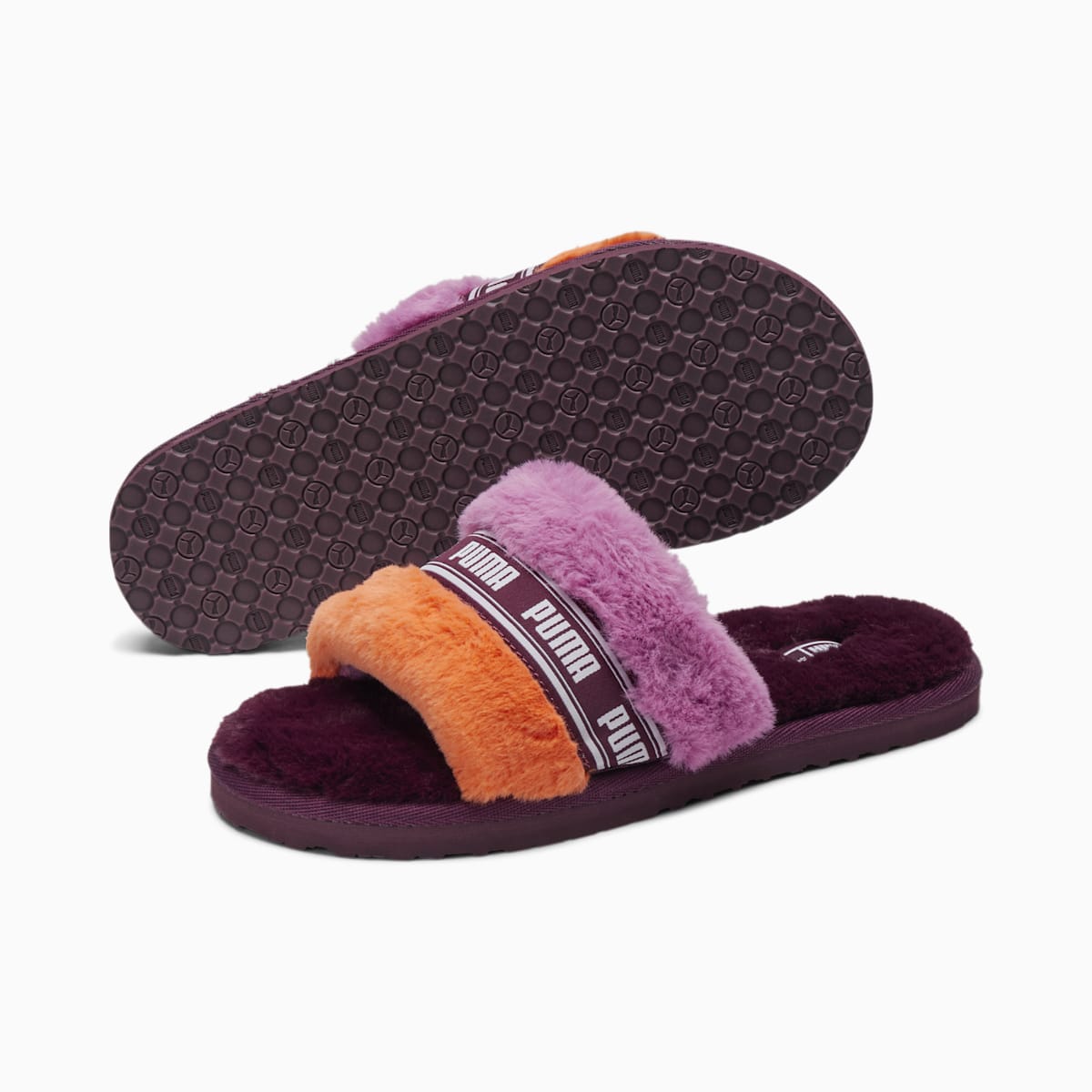 Dámské Pantofle Puma Fluff Jazzy Fialové/Levandule/Tmavě Meruňka/Fuchsie | PU9417-F50