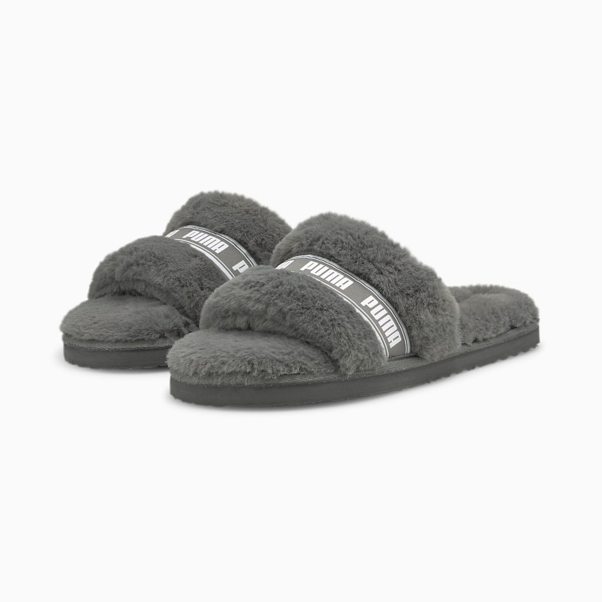 Dámské Pantofle Puma Fluff Slides Šedé/Bílé | PU5369-F40