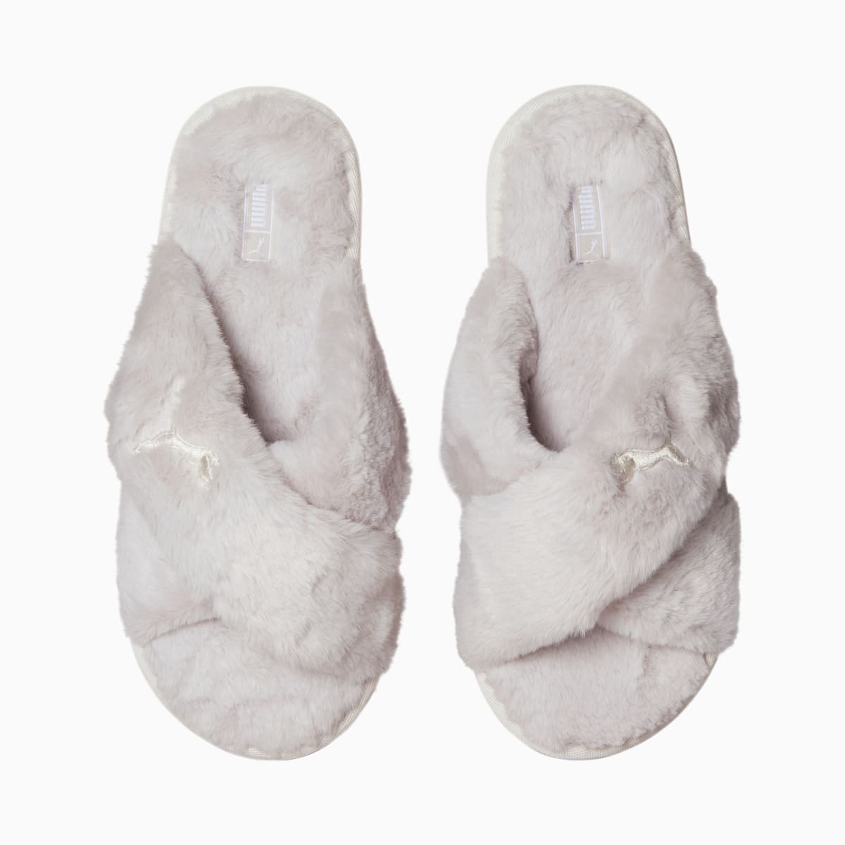 Dámské Pantofle Puma Fluff X Páskové Slide Bílé | PU1348-K74