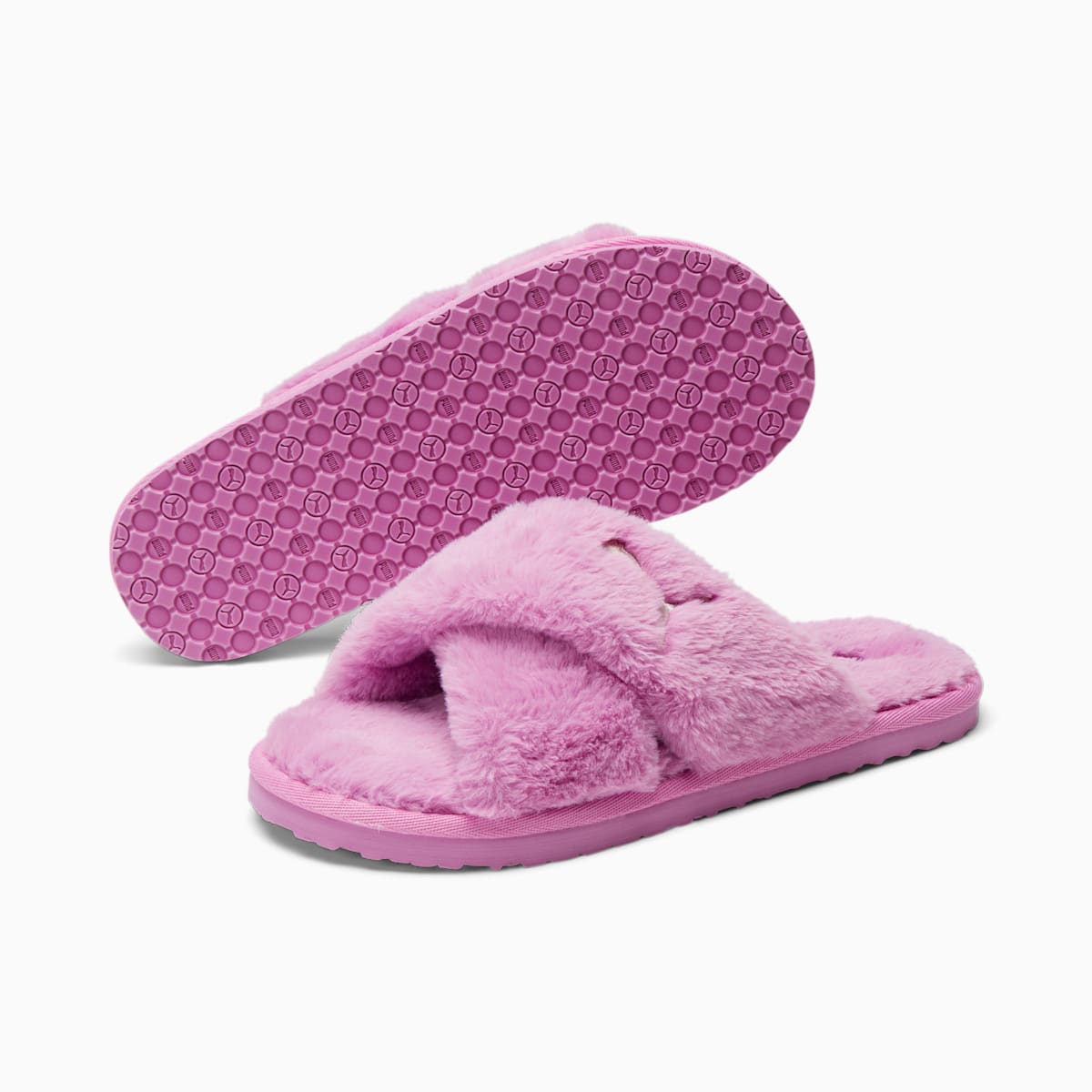 Dámské Pantofle Puma Fluff X Páskové Slide Bílé | PU5648-L38