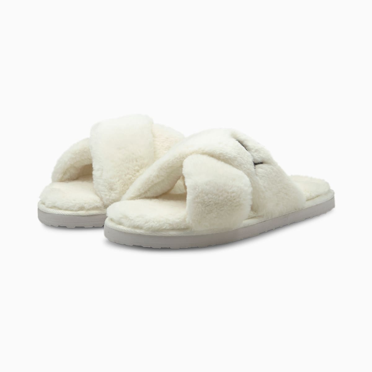 Dámské Pantofle Puma Fluff X Páskové Slide Bílé/Černé | PU9463-G24