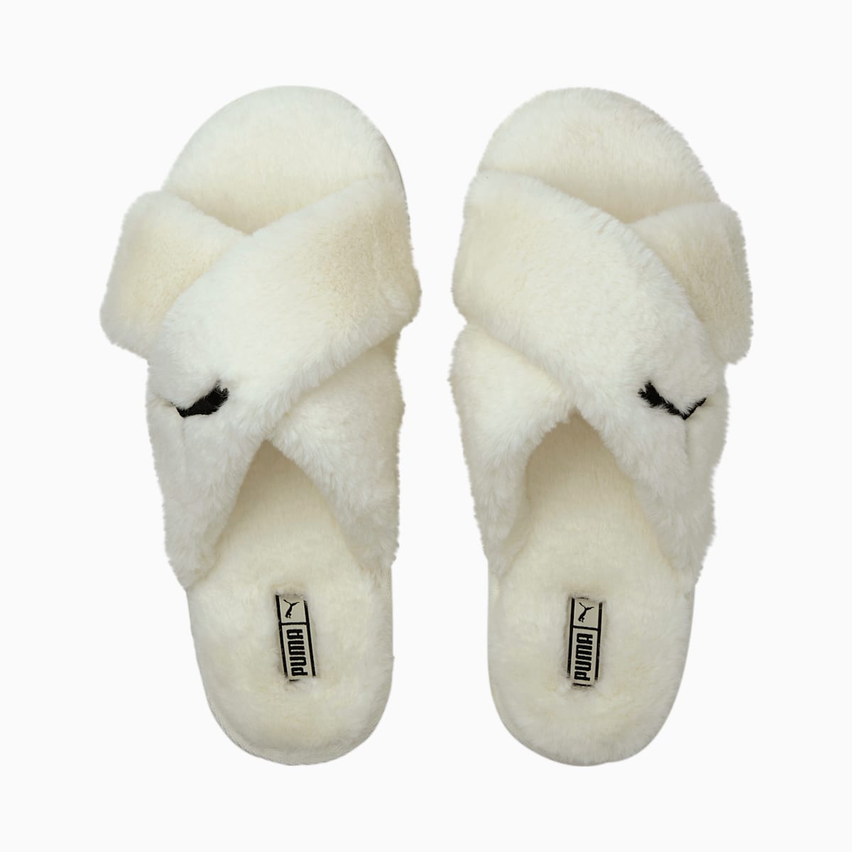 Dámské Pantofle Puma Fluff X Páskové Slide Bílé/Černé | PU9463-G24