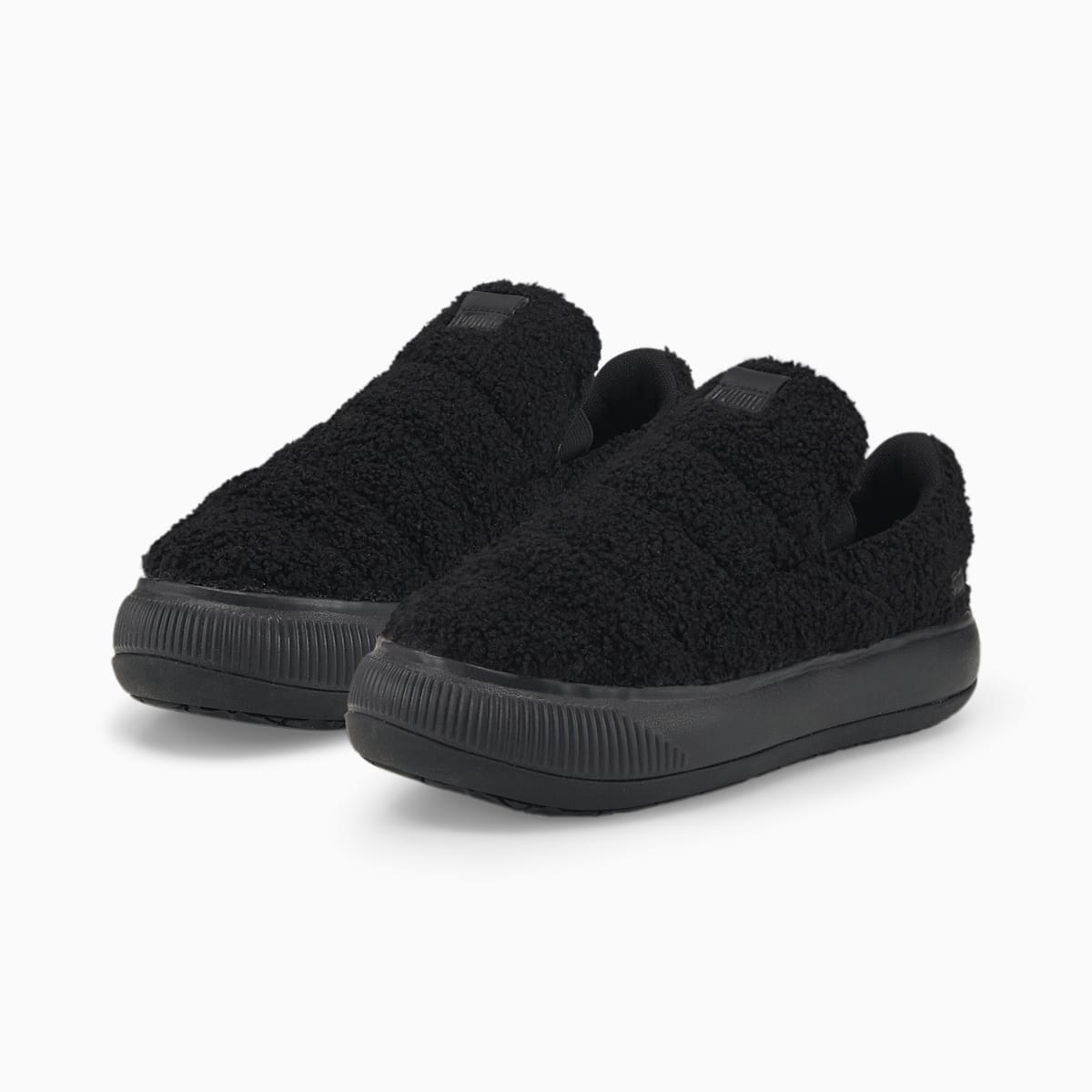 Dámské Pantofle Puma Suede Mayu Slip-On Teddy Černé | PU3547-N79