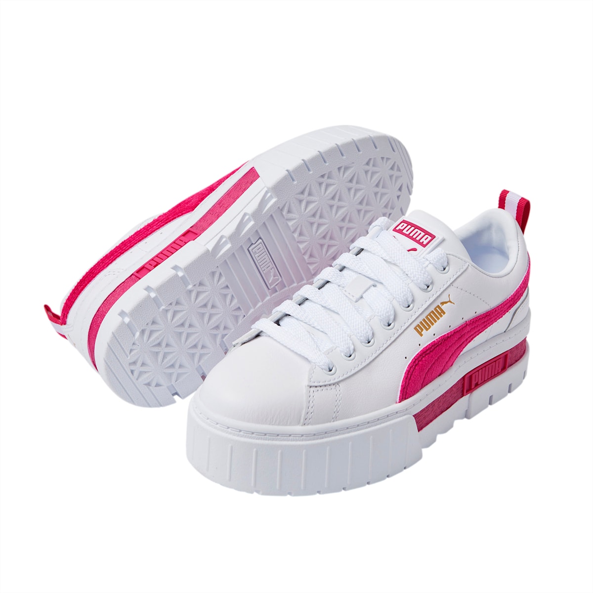 Dámské Tenisky Puma Mayze Velour Bílé/Fuchsie/Zlaté | PU8932-G81