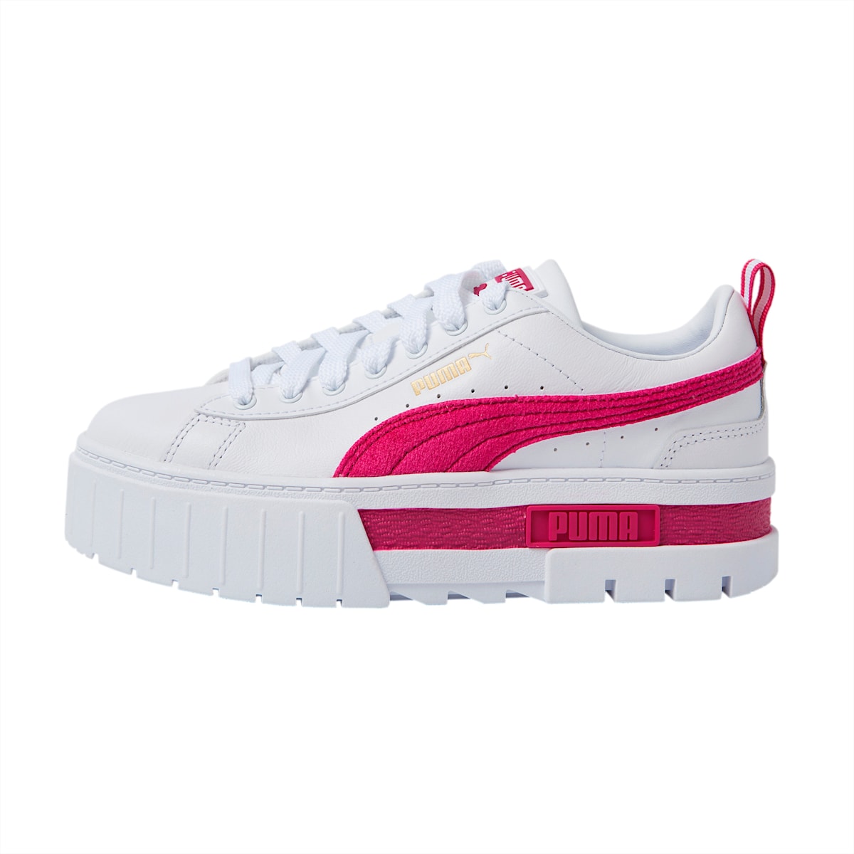 Dámské Tenisky Puma Mayze Velour Bílé/Fuchsie/Zlaté | PU8932-G81