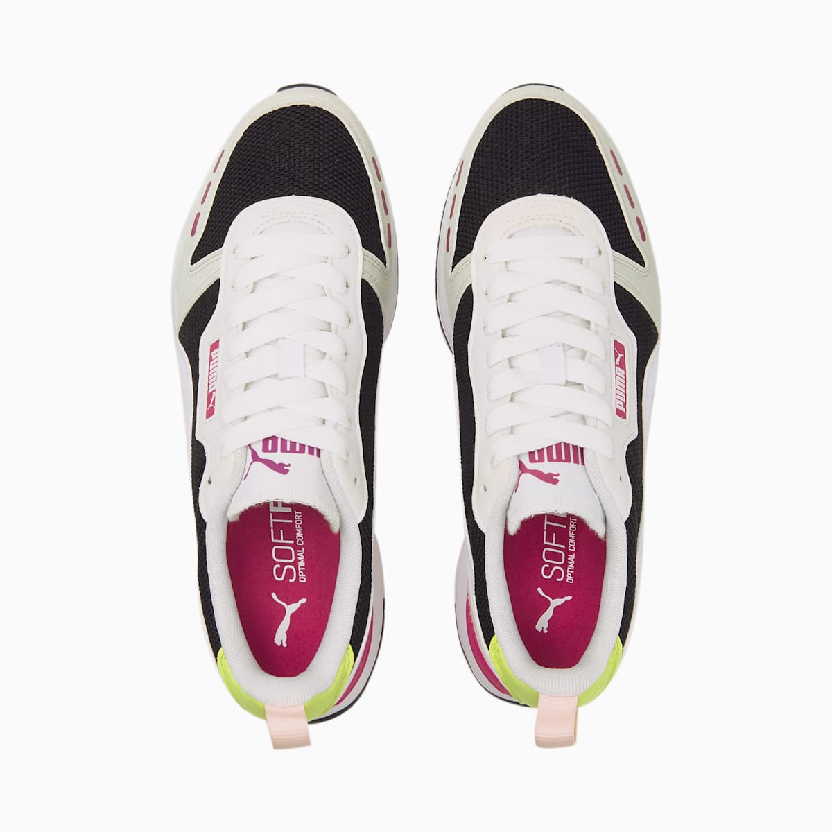 Dámské Tenisky Puma R78 Runner Černé/Bílé/Růžové/Světle Zelene | PU4106-T54