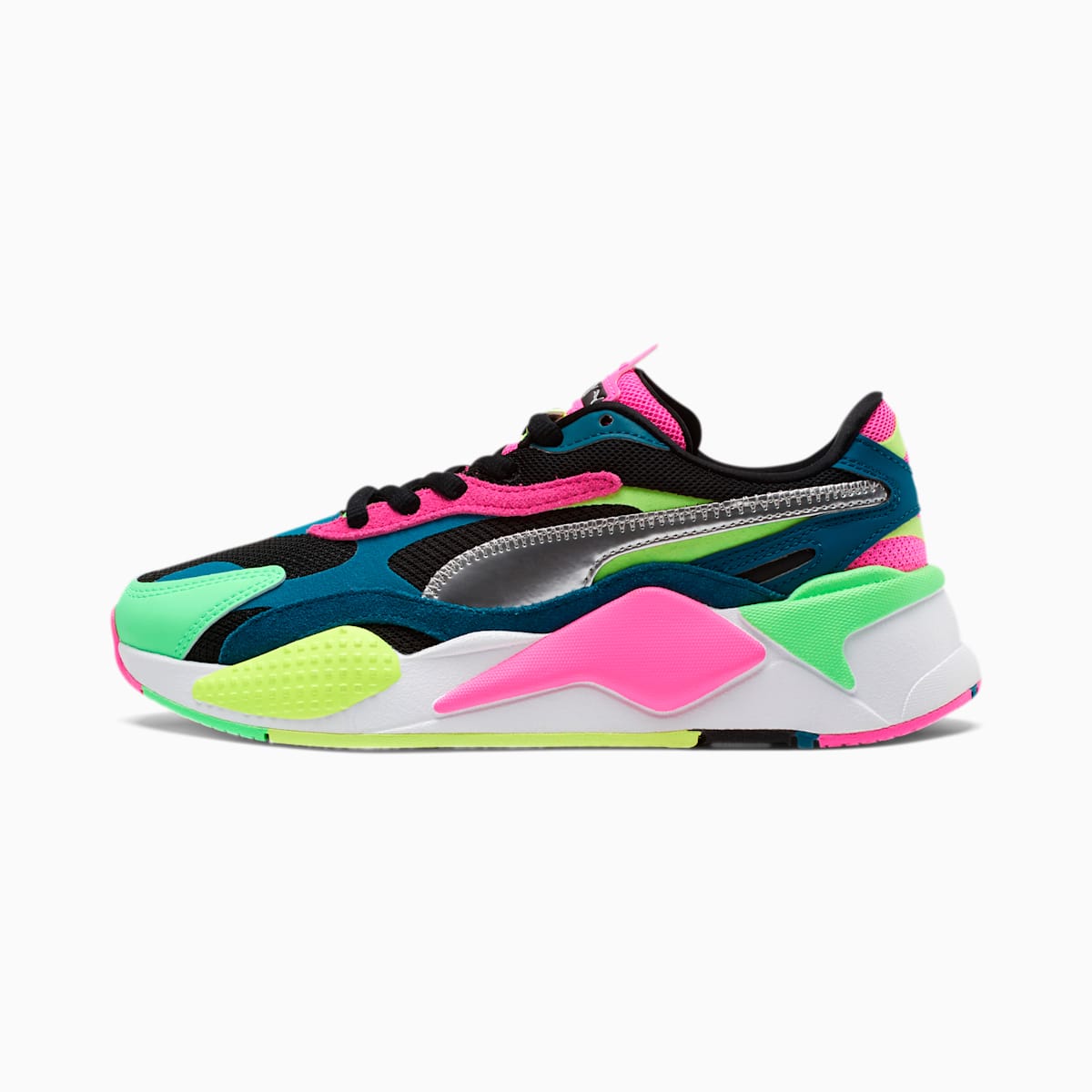 Dámské Tenisky Puma RS-X³ Puzzle Metallic Černé/Blankyt/Stříbrné | PU3976-Z85