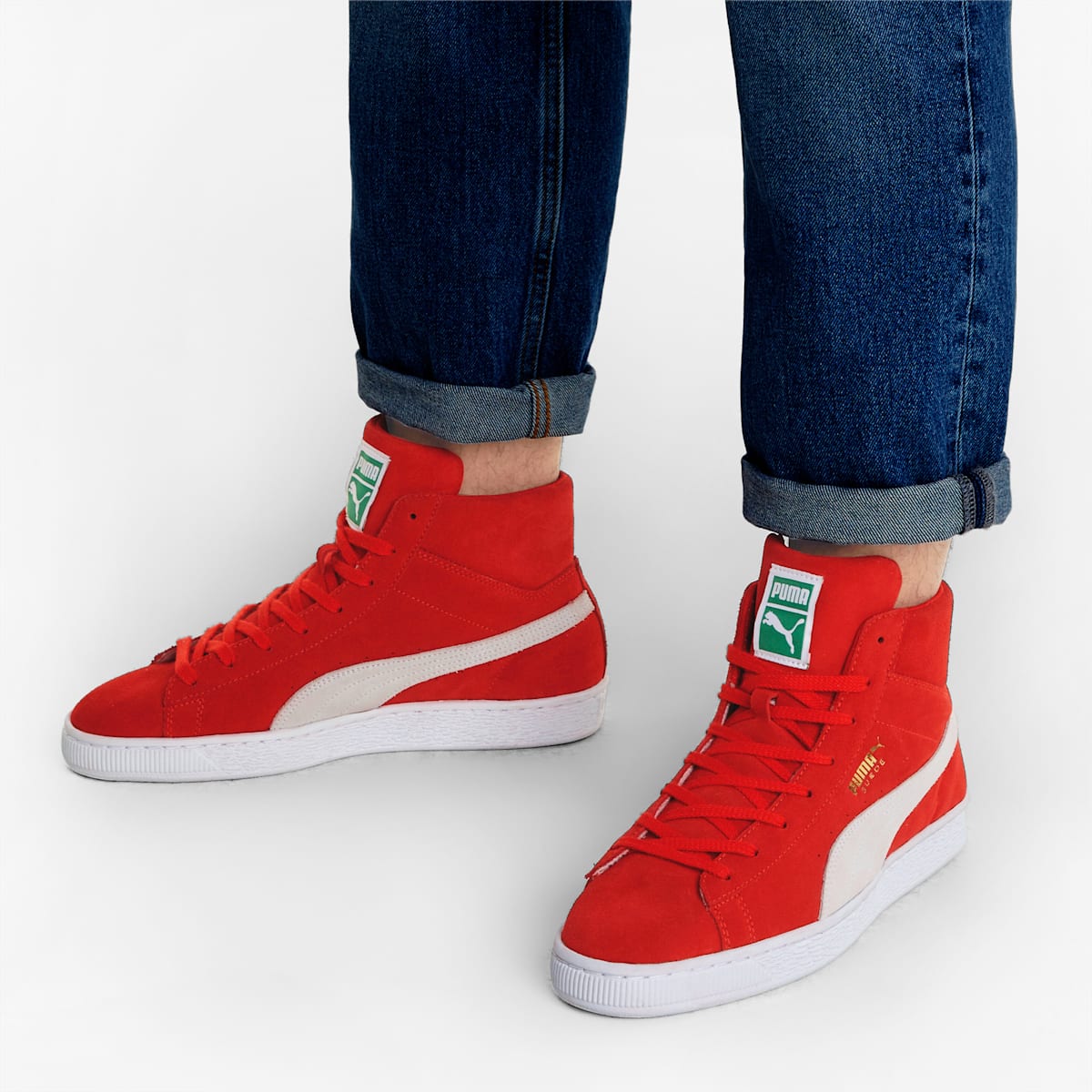 Dámské Tenisky Puma Suede Mid XXI Červené/Bílé | PU6153-M89