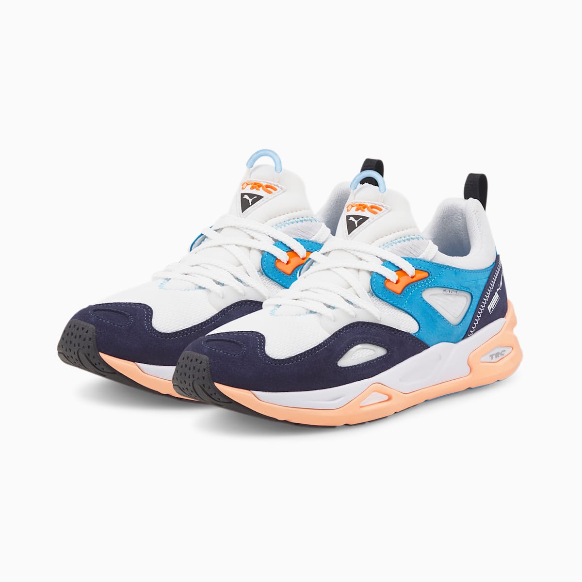 Dámské Tenisky Puma TRC Blaze The Triangle Bílé/Tmavě Blankyt/Oranžové | PU3749-X71