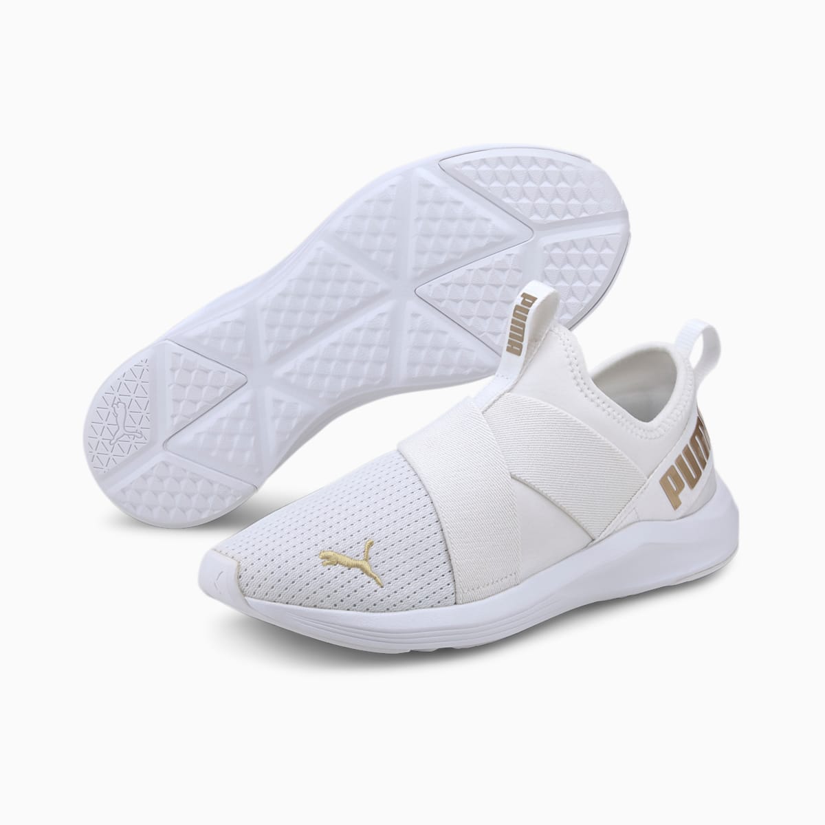 Dámské Tréninkové Boty Puma Prowl Slip On Bílé/Zlaté | PU8036-V47