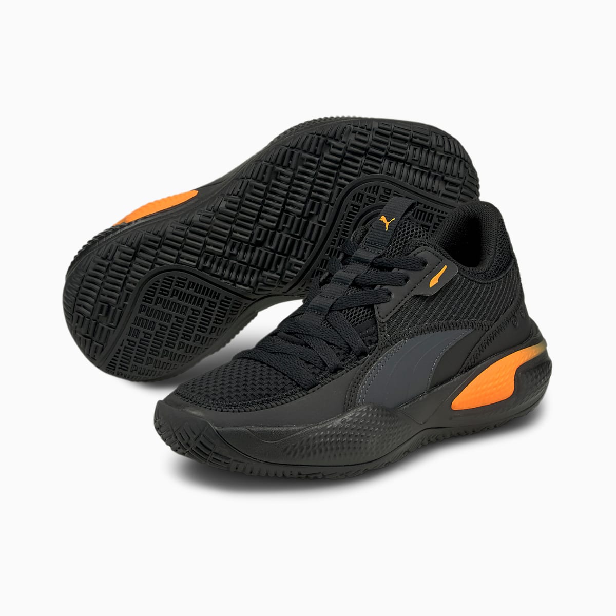 Dívčí Basketbalové Boty Puma Court Rider 2.0 Pop JR Černé/Oranžové | PU0964-P35