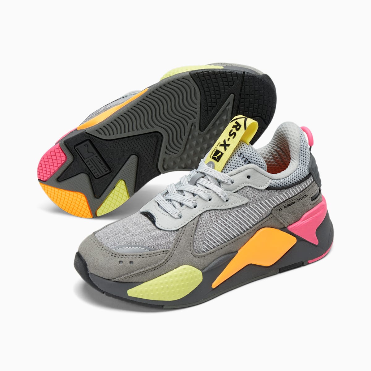 Dívčí Tenisky Puma RS-X Highlighter JR Šedé/Růžové | PU2401-A81