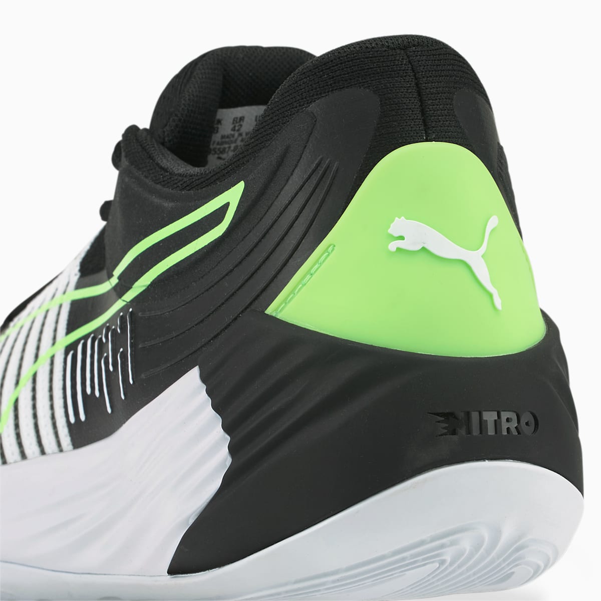 Pánské Basketbalové Boty Puma Fusion Nitro Černé/Zelene | PU7461-X36