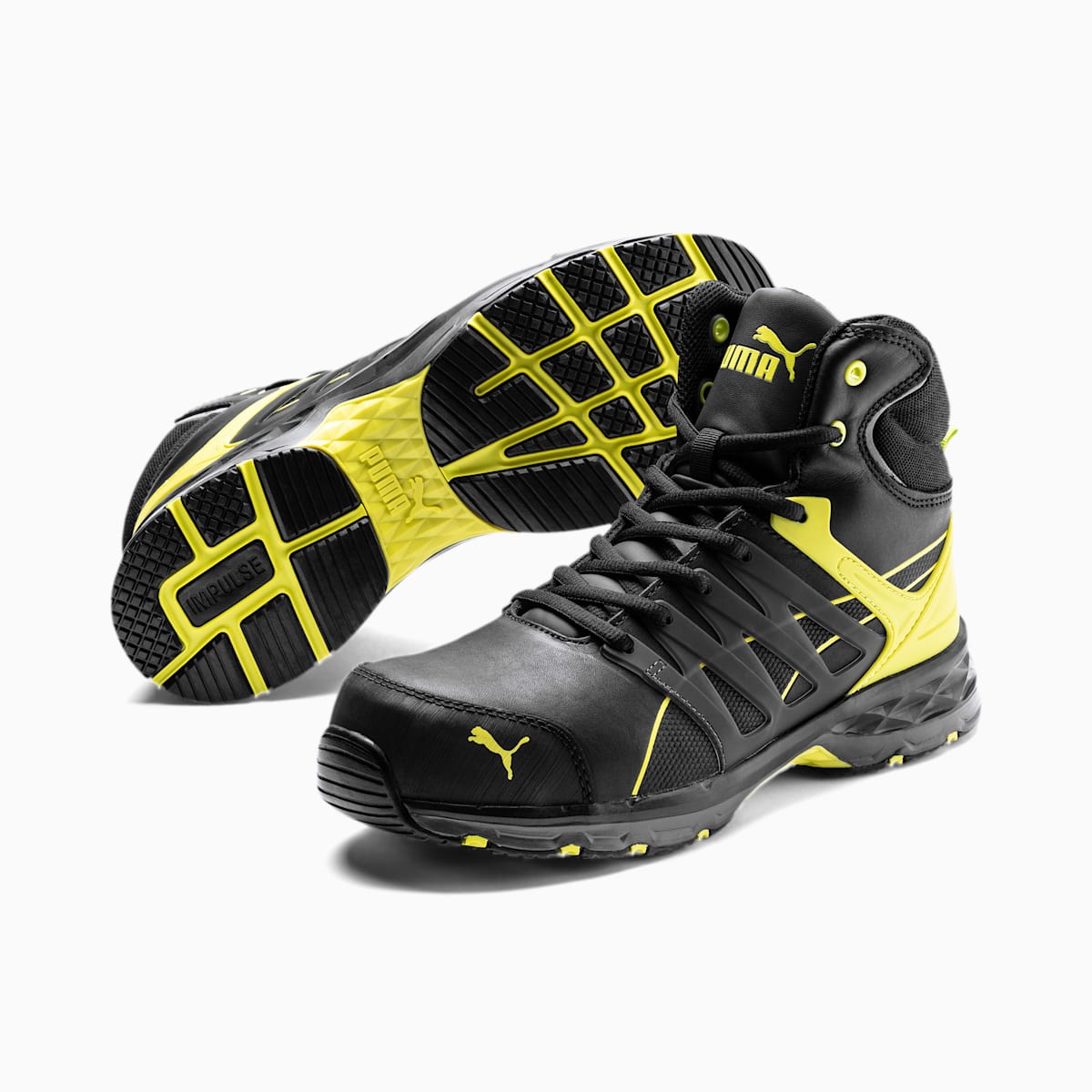 Pánské Pracovní Obuv Puma Velocity 2.0 Mid S3 ESD Černé/Žluté | PU7891-V90