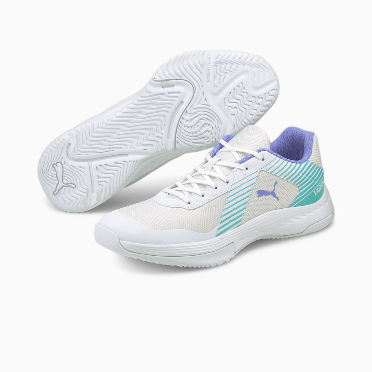 Pánské Házenkářské Boty Puma Varion Indoor Bílé/Světle Tyrkysové/Fialové | PU0461-Z72