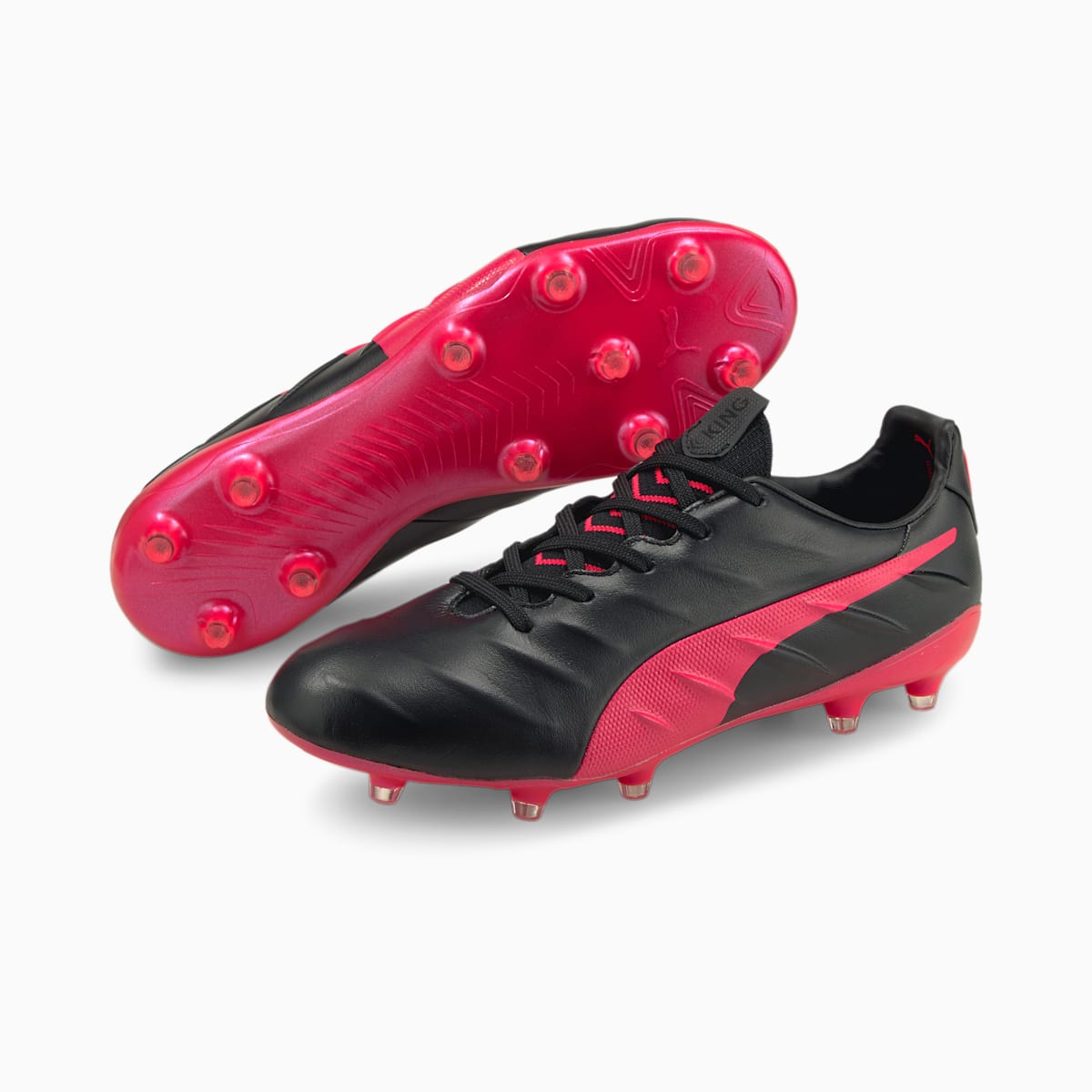 Pánské Kopačky Puma KING Platinum 21 FG/AG Černé/Oranžové | PU9456-P63