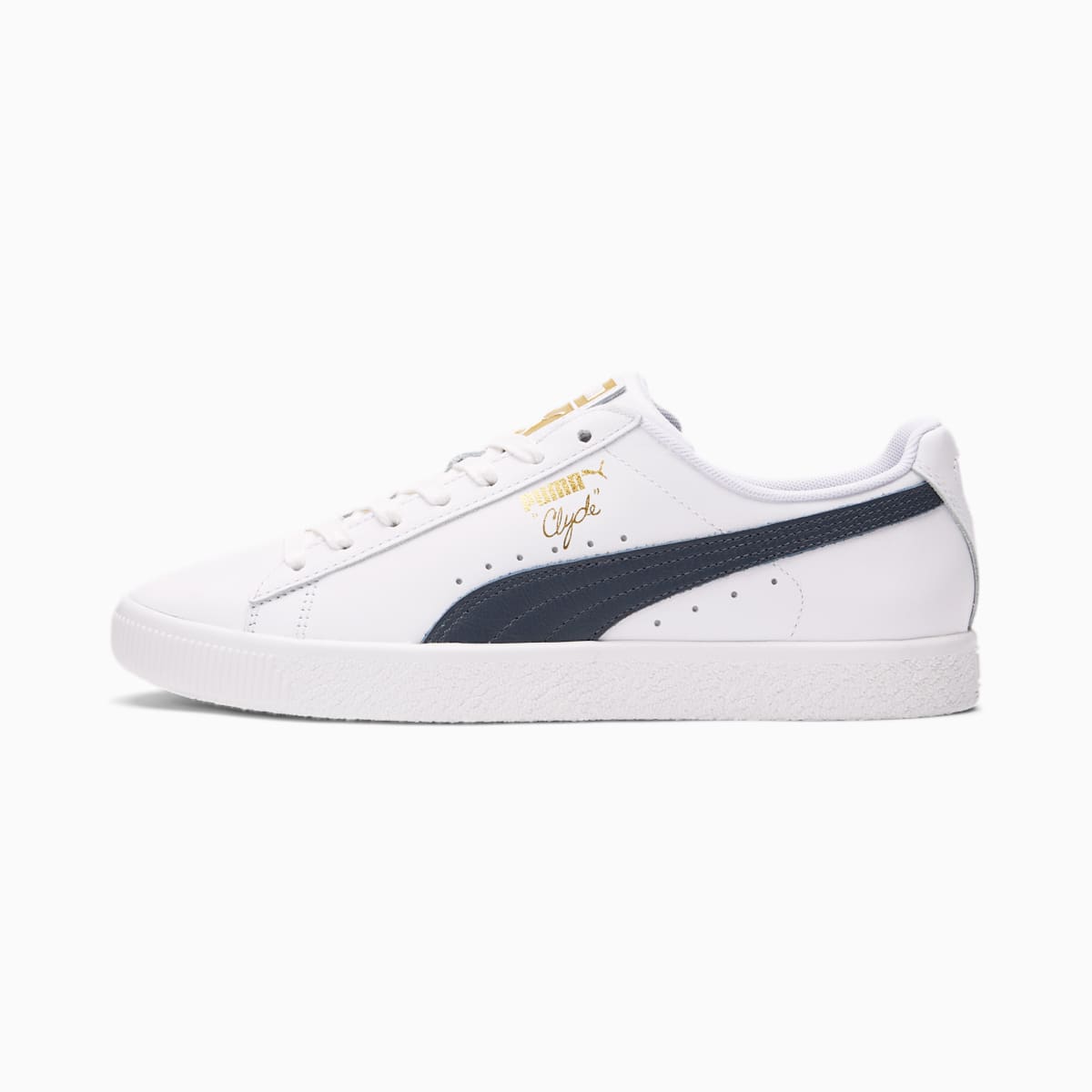 Pánské Tenisky Puma Clyde Core Foil Bílé/Tmavě Blankyt/Zlaté | PU9651-L14