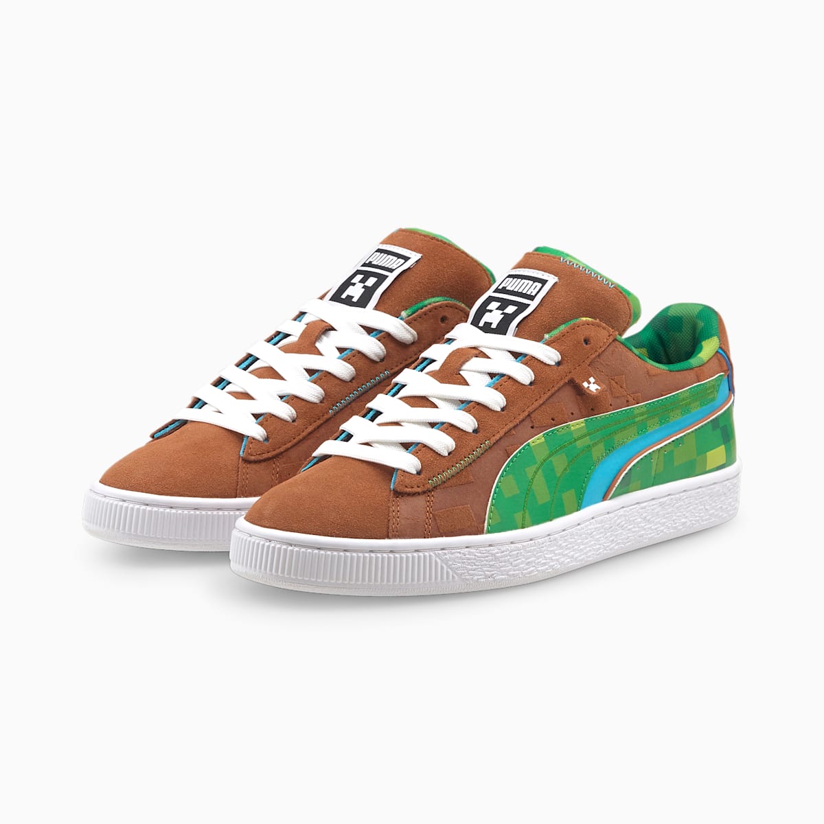 Pánské Tenisky Puma PUMA x MINECRAFT Suede Hnědé/Zelene | PU7049-N63