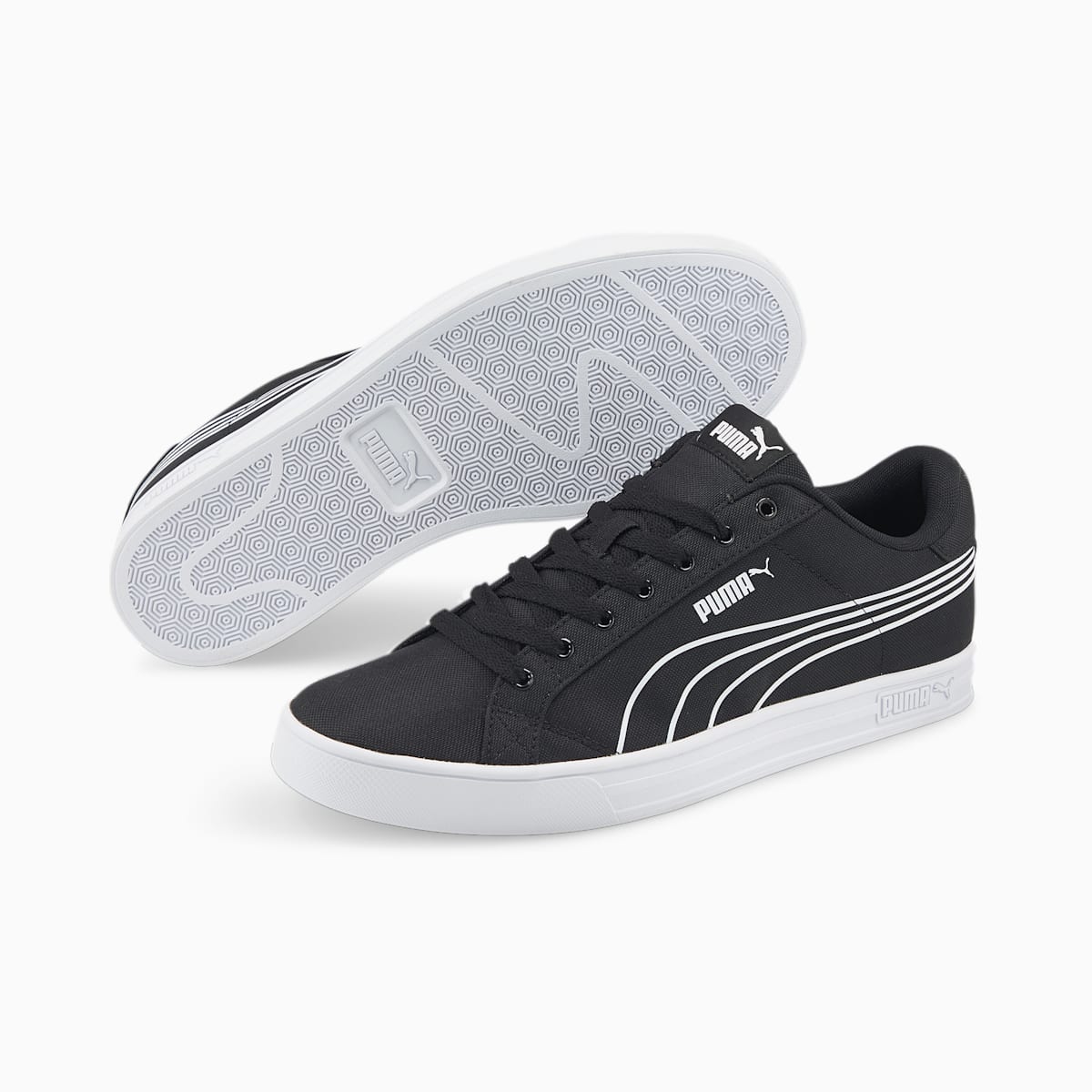 Pánské Tenisky Puma Smash Vulc v3 Lo CV Černé/Bílé | PU6072-W85