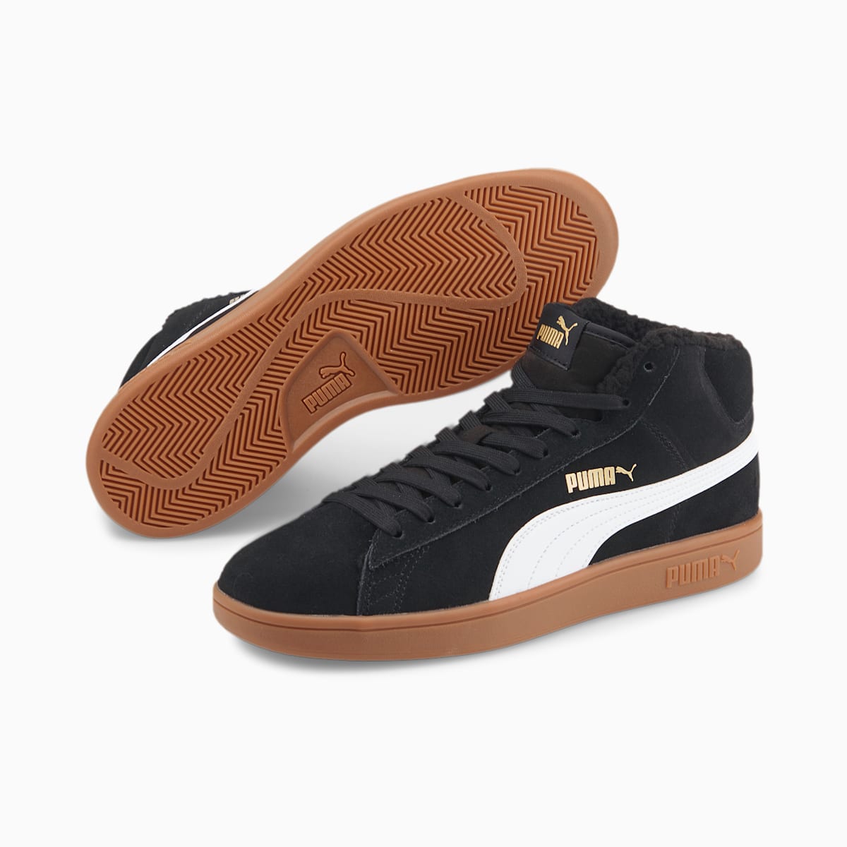 Pánské Tenisky Puma Smash v2 Mid Winter Černé/Bílé | PU5396-M67