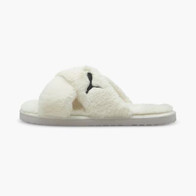 Dámské Pantofle Puma Fluff X Páskové Slide Bílé/Černé | PU9463-G24