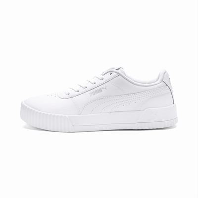 Dámské Tenisky Puma Carina Leather Bílé/Stříbrné | PU9765-D21