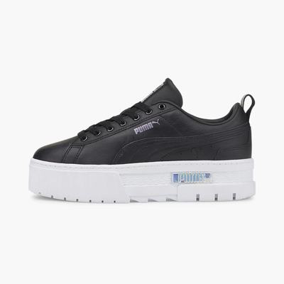 Dámské Tenisky Puma Mayze Leather Iridescent Černé/Bílé | PU0384-W39