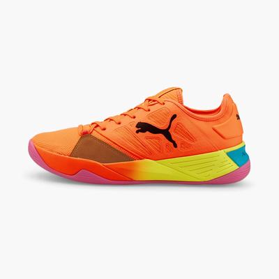 Pánské Házenkářské Boty Puma Accelerate Turbo Nitro Oranžové/Černé/Žluté/Blankyt | PU0784-H64