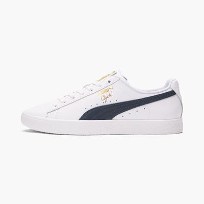 Pánské Tenisky Puma Clyde Core Foil Bílé/Tmavě Blankyt/Zlaté | PU2196-J17